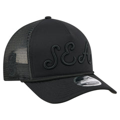 Seattle Mariners New Era City Initial 9FORTY A-Frame M-Crown Adjustable Trucker Hat - Black - New Era Online