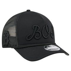 Boston Red Sox New Era City Initial 9FORTY A-Frame M-Crown Adjustable Trucker Hat - Black - New Era Discount