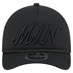 Minnesota Twins New Era City Initial 9FORTY A-Frame M-Crown Adjustable Trucker Hat - Black - New Era Sale
