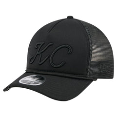Kansas City Royals New Era City Initial 9FORTY A-Frame M-Crown Adjustable Trucker Hat - Black - New Era Lifestyle