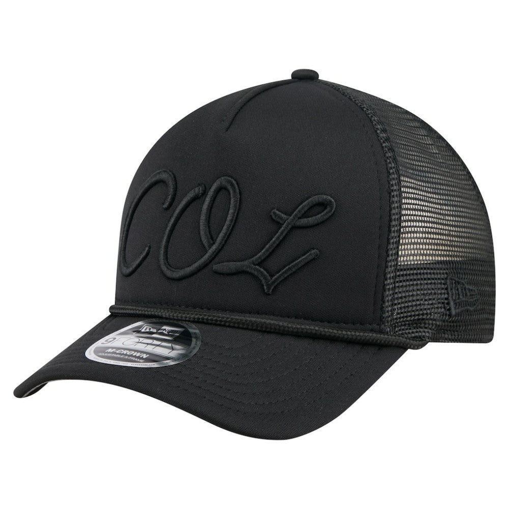 Colorado Rockies New Era City Initial 9FORTY A-Frame M-Crown Adjustable Trucker Hat - Black - New Era on Sale