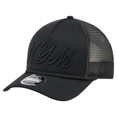 New York Mets New Era City Initial 9FORTY A-Frame M-Crown Adjustable Trucker Hat - Black - New Era Sale