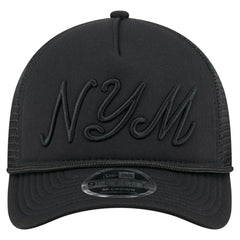 New York Mets New Era City Initial 9FORTY A-Frame M-Crown Adjustable Trucker Hat - Black - New Era Sale