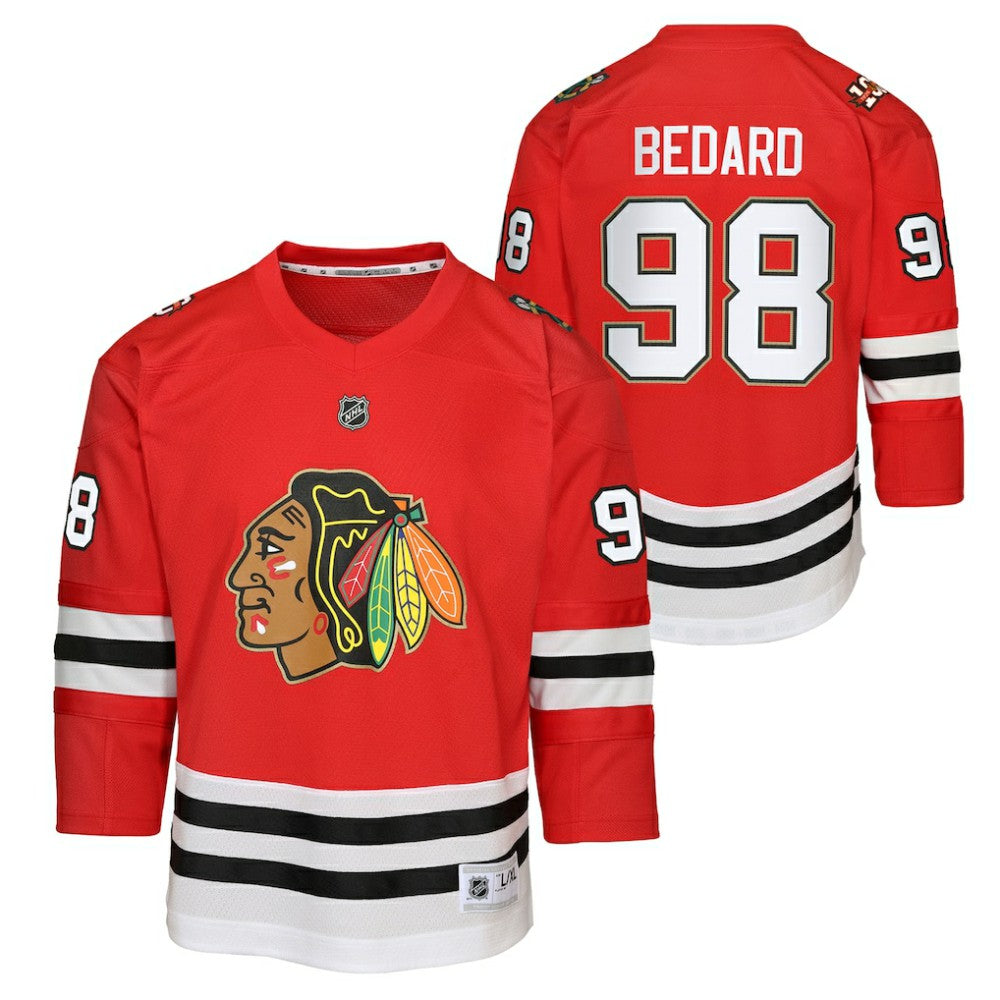 Connor Bedard Chicago Blackhawks Youth Home Centennial Premier Jersey - Red - NHL 202597405
