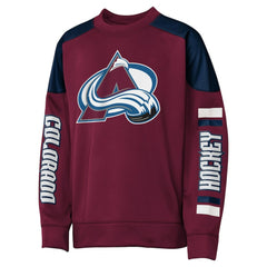 Nathan MacKinnon Colorado Avalanche Outerstuff Youth Best Defense Name & Number Crewneck Sweatshirt - Burgundy - NHL 202598473