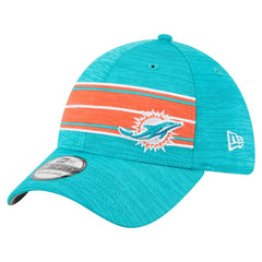 Miami Dolphins New Era Stripes 39THIRTY Flex Hat Aqua