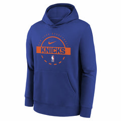 New York Knicks Youth 2025/26 Club Fleece Practice Hoodie Blue | Nike Lifestyle
