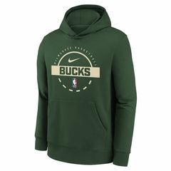 Milwaukee Bucks Youth 2025/26 Club Fleece Practice Hoodie Hunter Green | Nike US