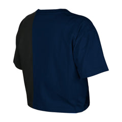 Boston Red Sox New Era Women's Upcycled Colorblocked Boxy Cropped T-Shirt - Navy - New Era Sale