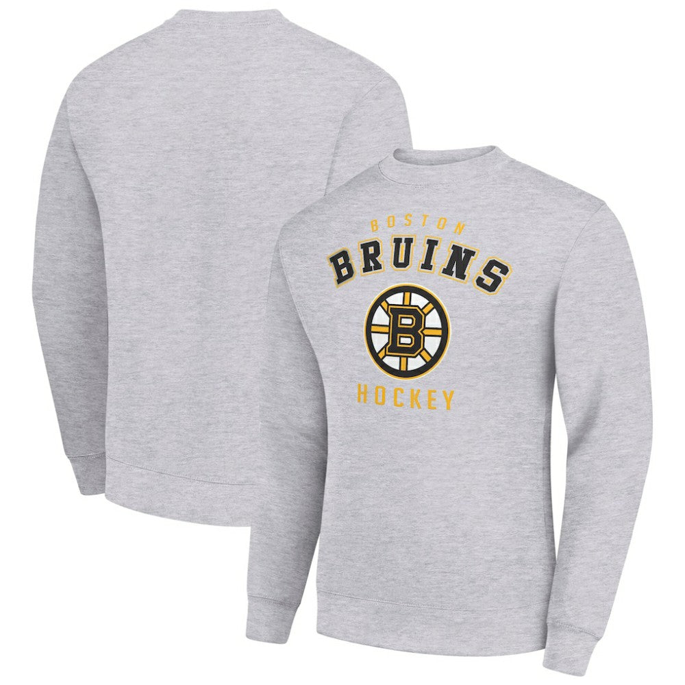 Boston Bruins Men's Starter Team Logo Fleece Pullover Sweatshirt - Heather Gray - NHL 202601559