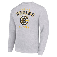 Boston Bruins Men's Starter Team Logo Fleece Pullover Sweatshirt - Heather Gray - NHL 202601559