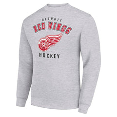 Detroit Red Wings Men's Starter Team Logo Fleece Pullover Sweatshirt - Heather Gray - NHL 202601568