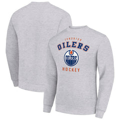 Edmonton Oilers Men's Starter Team Logo Fleece Pullover Sweatshirt - Heather Gray - NHL 202601569