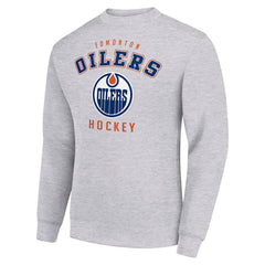Edmonton Oilers Men's Starter Team Logo Fleece Pullover Sweatshirt - Heather Gray - NHL 202601569