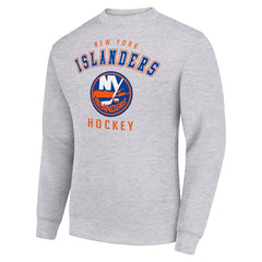 New York Islanders Men's Starter Team Logo Fleece Pullover Sweatshirt - Heather Gray - NHL 202601582