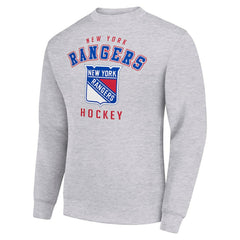 New York Rangers Men's Starter Team Logo Fleece Pullover Sweatshirt - Heather Gray - NHL 202601583