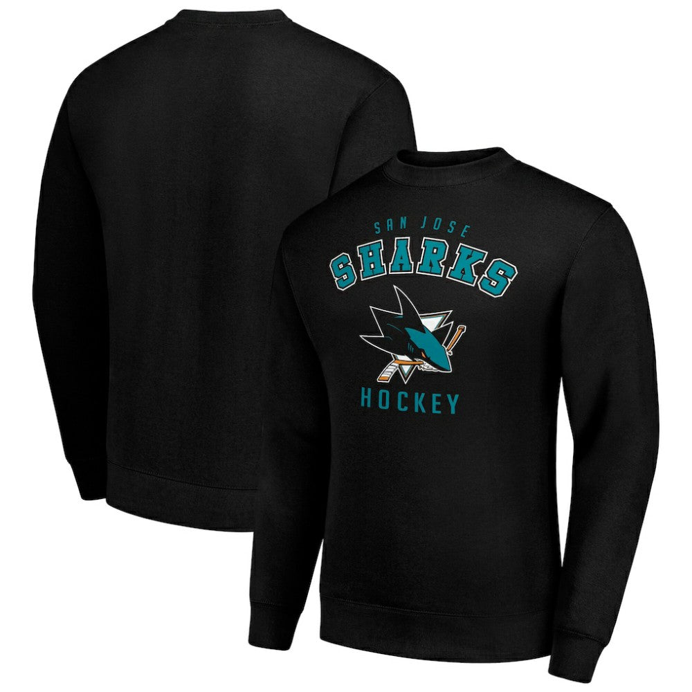 San Jose Sharks Men's Starter Team Logo Fleece Pullover Sweatshirt - Black - NHL 202601590