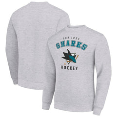 San Jose Sharks Men's Starter Team Logo Fleece Pullover Sweatshirt - Heather Gray - NHL 202601597