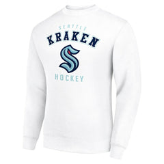 Seattle Kraken Men's Starter Team Logo Fleece Pullover Sweatshirt - White - NHL 202601612