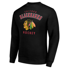 Chicago Blackhawks Men's Starter Team Logo Fleece Pullover Sweatshirt - Black - NHL 202601651