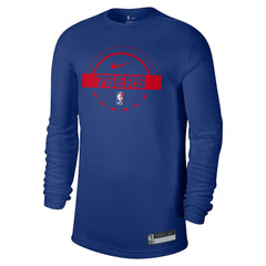 Philadelphia 76ers 2025/26 On-Court Flare Dri-FIT Practice Long Sleeve Tri-Blend T-Shirt Royal | Nike for sale