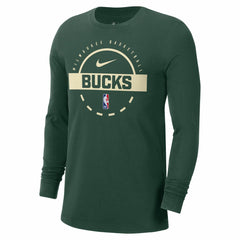 Milwaukee Bucks Authentic Long Sleeve Practice T-Shirt Hunter Green | Nike online