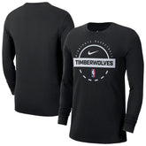 Minnesota Timberwolves Authentic Long Sleeve Practice T-Shirt Black | Nike