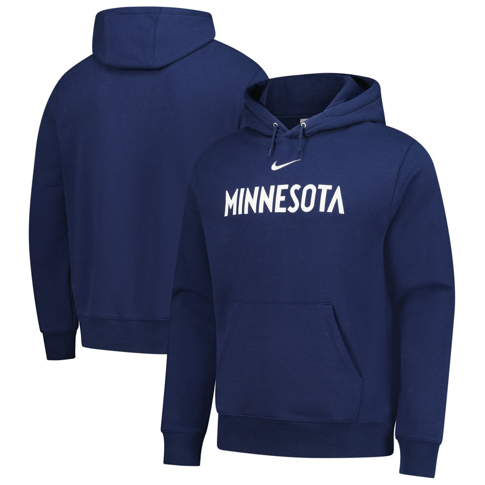 Minnesota Timberwolves Sportswear Essential Wordmark Club Hoodie Navy | Nike Lifestyle