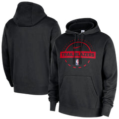 Portland Trail Blazers 2025/26 Authentic Practice Club Pullover Hoodie Black | Nike