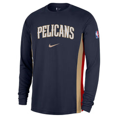 New Orleans Pelicans 2025/26 Authentic Pre-Game Legend Dri-FIT Long Sleeve Shooting Shirt Navy | Nike
