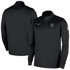 Milwaukee Bucks 2025/26 Authentic Coaches Quarter-Zip Dri-Fit Top Black | Nike online