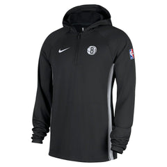 Brooklyn Nets Authentic On Court Zone Quarter-Zip Dri-FIT Hoodie Jacket Black | Nike Near Me