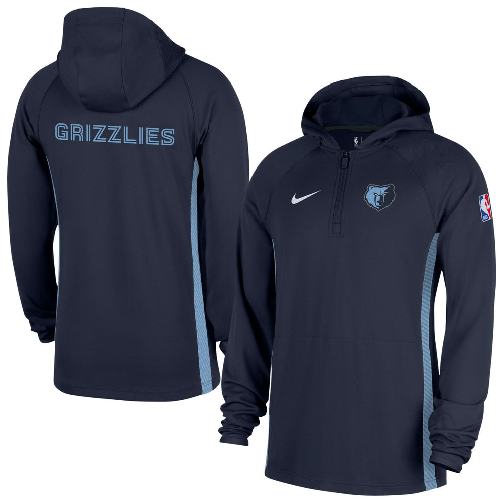 Memphis Grizzlies Authentic On Court Zone Quarter-Zip Dri-FIT Hoodie Jacket Navy | Nike