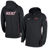 Miami Heat Authentic On Court Zone Quarter-Zip Dri-FIT Hoodie Jacket Black | Nike Lifestyle