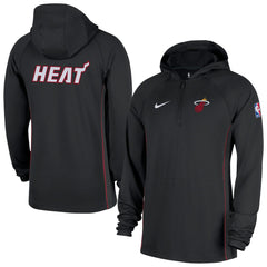 Miami Heat Authentic On Court Zone Quarter-Zip Dri-FIT Hoodie Jacket Black | Nike Lifestyle