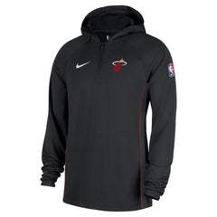 Miami Heat Authentic On Court Zone Quarter-Zip Dri-FIT Hoodie Jacket Black | Nike Lifestyle