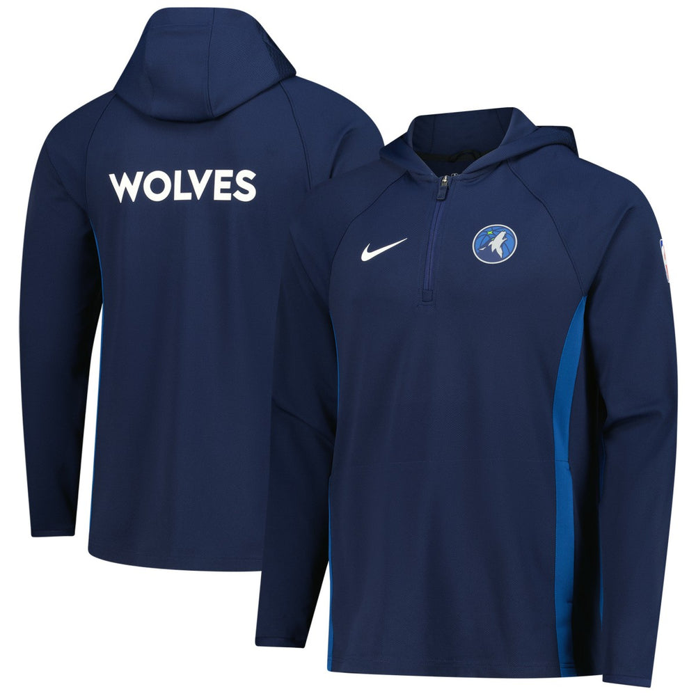 Minnesota Timberwolves Authentic On Court Zone Quarter-Zip Dri-FIT Hoodie Jacket Navy | Nike outlet