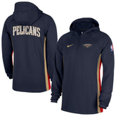 New Orleans Pelicans Authentic On Court Zone Quarter-Zip Dri-FIT Hoodie Jacket Navy | Nike outlet