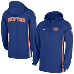 New York Knicks Authentic On Court Zone Quarter-Zip Dri-FIT Hoodie Jacket Blue | Nike Near Me