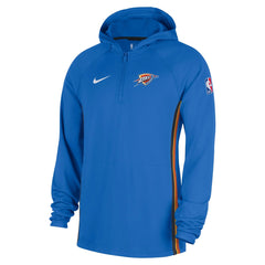 Oklahoma City Thunder Authentic On Court Zone Quarter-Zip Dri-FIT Hoodie Jacket Blue | Nike for sale