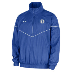 Dallas Mavericks Courtside Windrunner Woven Half-Zip Hooded Jacket for sale Blue | Nike Near Me