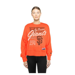 San Francisco Giants New Era Women's Boxy Mineral Wash Dolmen Sleeve Cropped Sweatshirt - Orange - New Era on Sale
