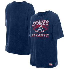 Atlanta Braves New Era Women's Mineral Wash Oversized T-Shirt - Navy - New Era Online