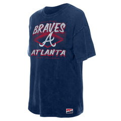Atlanta Braves New Era Women's Mineral Wash Oversized T-Shirt - Navy - New Era Online