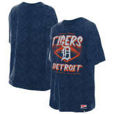 Detroit Tigers New Era Women's Mineral Wash Oversized T-Shirt - Navy - New Era Sale