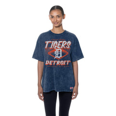 Detroit Tigers New Era Women's Mineral Wash Oversized T-Shirt - Navy - New Era Sale