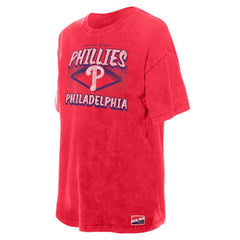Philadelphia Phillies New Era Women's Mineral Wash Oversized T-Shirt - Red - New Era Sale