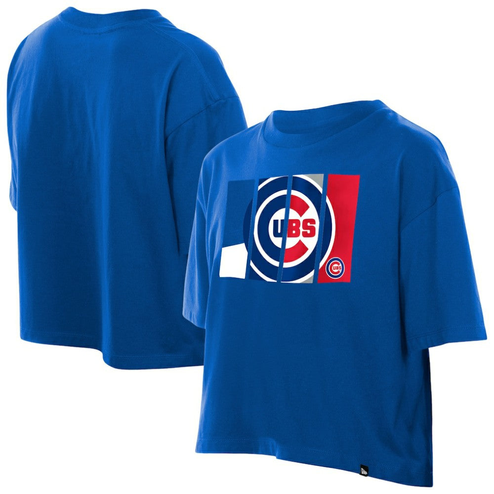 Chicago Cubs New Era Women's Boxy Foil Logo T-Shirt - Royal - New Era Lifestyle