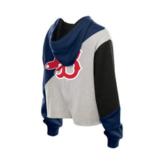 Boston Red Sox New Era Women's Upcycled Color Block Cropped Boxy Hoodie - New Era on Sale