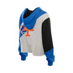 New York Mets New Era Women's Upcycled Color Block Cropped Boxy Hoodie - New Era Sale